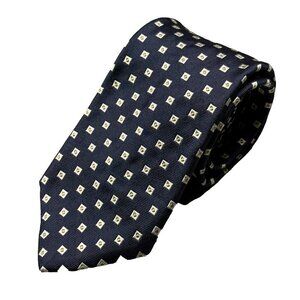 Pal Zileri Tie Box Pattern 100% Silk Made in Italy Woven Blue 3"